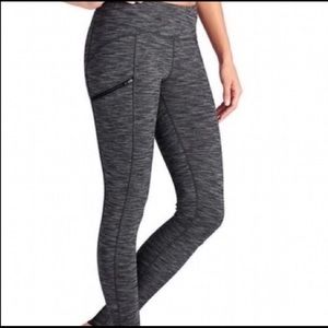 ATHLETA Cozy Drifter Heather Grey Zipper Leggings
